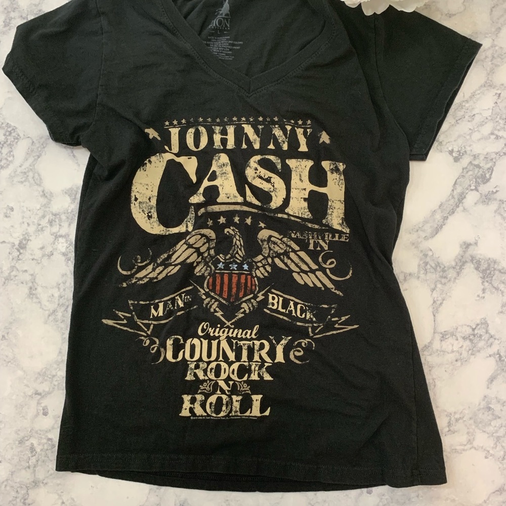 L Johnny Cash T-shirt women’s Zion Rootswear
